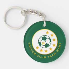 Llavero Nombre Número de Equipo de Fútbol Verde Personaliz