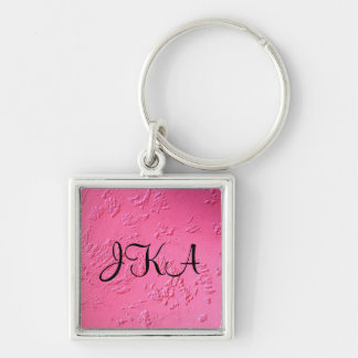 Llavero Nombre o iniciales personalizado rosa brillante