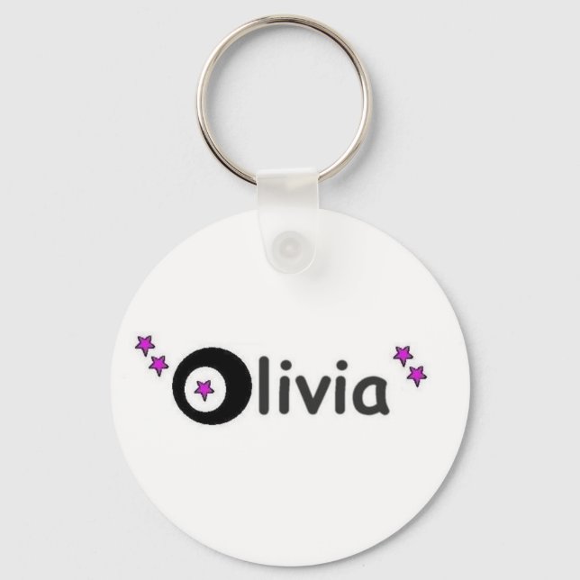 Llavero nombre olivia con estrellas (Anverso)