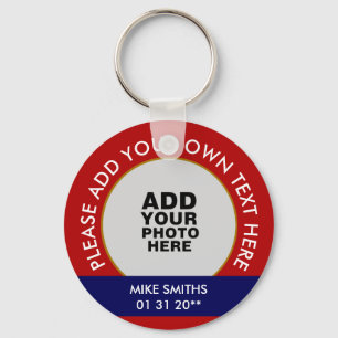 Llavero nombre, palabras y fecha especial, rojo foto