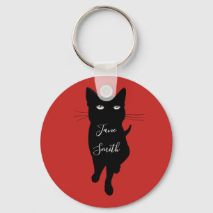 Llavero Nombre personalizado amante del gato negro
