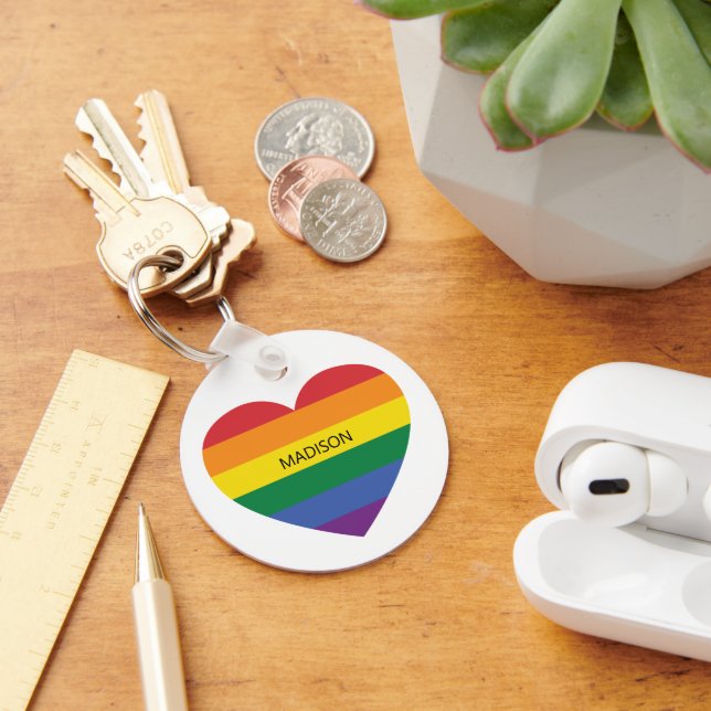 Llavero Nombre personalizado Amor arcoiris (Escritorio )