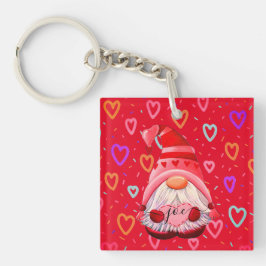 Llavero Nombre personalizado AMOR Corazones Gnome Valentin