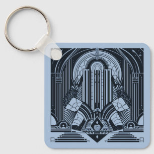 Llavero Nombre personalizado Art Deco
