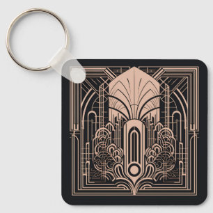 Llavero Nombre personalizado Art Deco