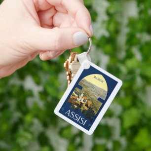 Llavero Nombre personalizado Assisi Italia Viaje de época