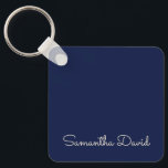 Llavero Nombre personalizado azul<br><div class="desc">Personalizado-Nombre cadenas de claves personalizadas con colores azul y beige. Personalizar ahora para agregar tu nombre y conseguir un lindo regalo personalizado.</div>