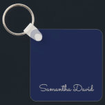 Llavero Nombre personalizado azul<br><div class="desc">Personalizado-Nombre cadenas de claves personalizadas con colores azul y beige. Personalizar ahora para agregar tu nombre y conseguir un lindo regalo personalizado.</div>
