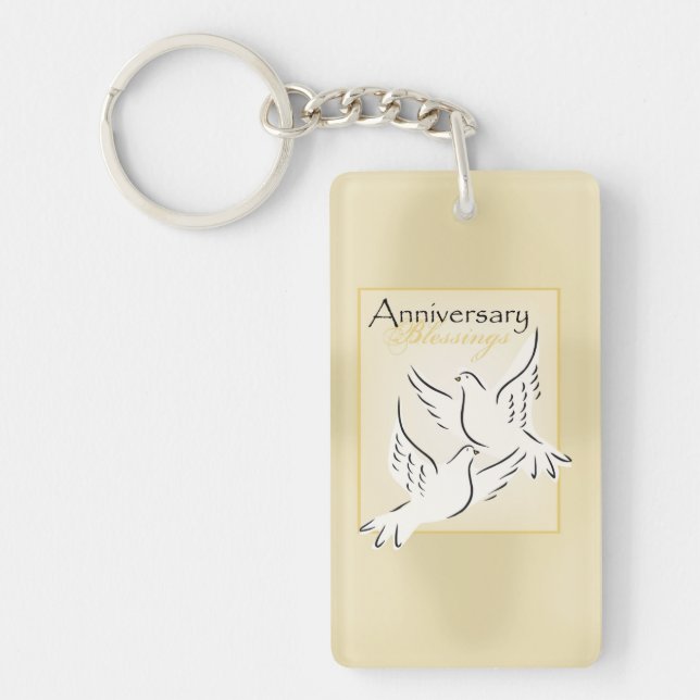 Llavero Nombre personalizado, bendiciones del aniversario  (Frente)