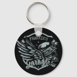 Llavero NOMBRE Personalizado Biker Skull Wings Motorcycle 