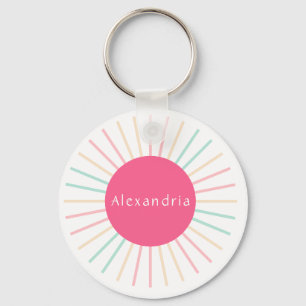 Llavero Nombre personalizado Boho Pink