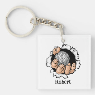Llavero Nombre personalizado Bola de golf divertida