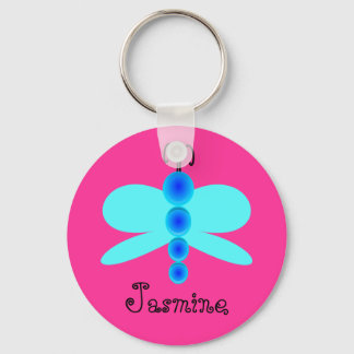 Llavero Nombre personalizado Bonito mariposa azul