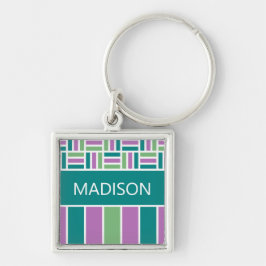 Llavero Nombre personalizado Cadena de claves Stripe Patte