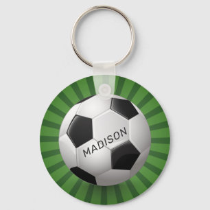 Llavero Nombre personalizado cadenas de claves Retro Socce