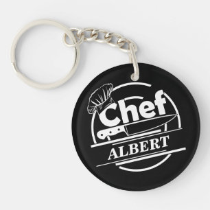 Llavero Nombre personalizado Chef negro