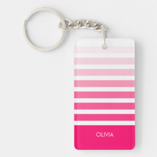 Llavero Nombre personalizado con efecto Ombre rosa