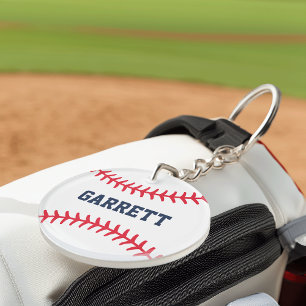 Llavero Nombre Personalizado Costura de Béisbol