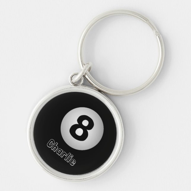 Llavero Nombre personalizado de 8 bolas (Frente)