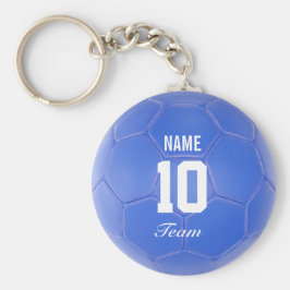 Llavero Nombre personalizado de Blue Team Soccer Ball
