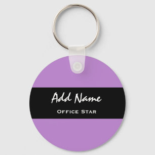 Llavero Nombre personalizado de fondo púrpura de Office S