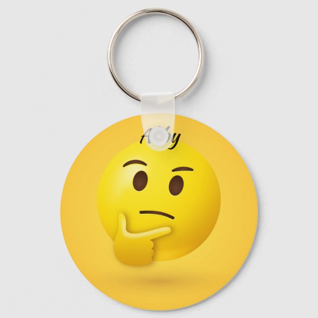 Llavero Nombre personalizado de la Emoji de caras de refle (Anverso)