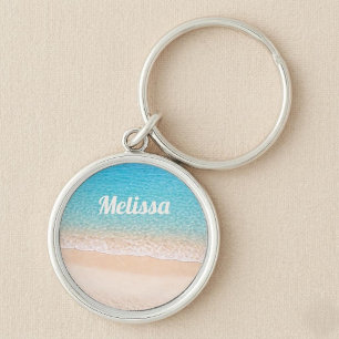 Llavero Nombre personalizado de la orilla del océano