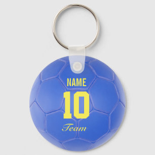 Llavero Nombre personalizado de la pelota de fútbol del eq