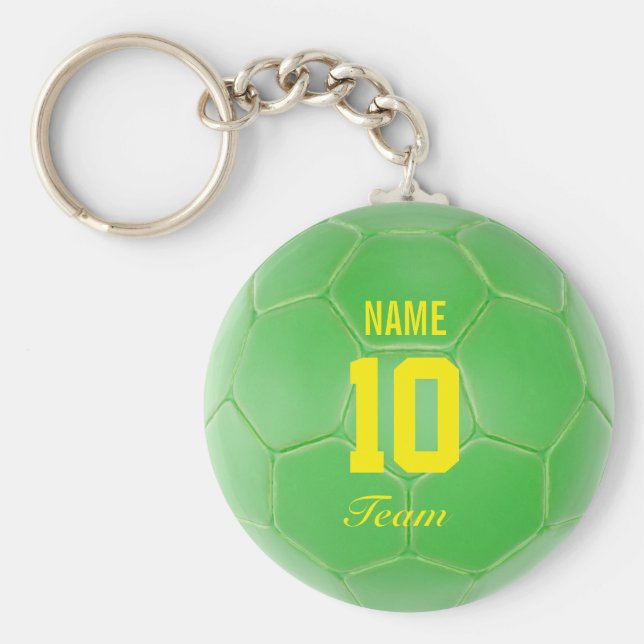Llavero Nombre personalizado de la pelota de fútbol del eq (Frente)
