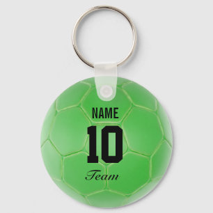 Llavero Nombre personalizado de la pelota de fútbol del eq