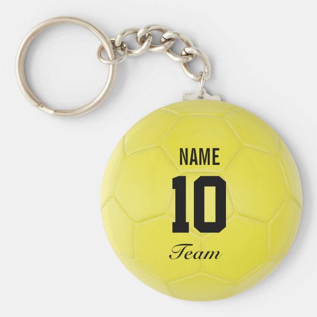 Llavero Nombre personalizado de la pelota de fútbol del eq (Frente)