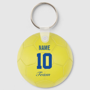 Llavero Nombre personalizado de la pelota de fútbol del eq