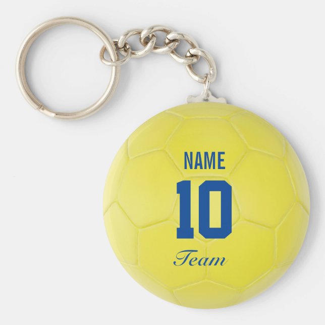 Llavero Nombre personalizado de la pelota de fútbol del eq (Frente)