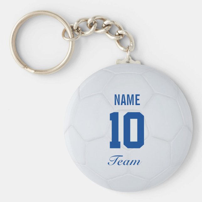 Llavero Nombre personalizado de la pelota de fútbol del eq (Frente)