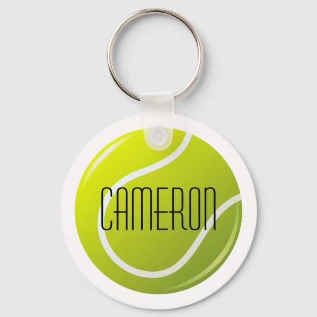 Llavero Nombre personalizado de la pelota de tenis (Anverso)