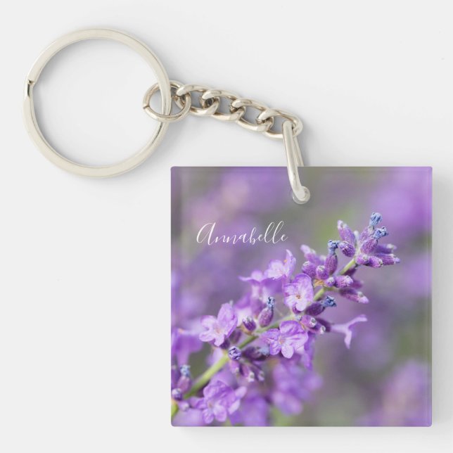 Llavero Nombre personalizado de Lavender (Frente)