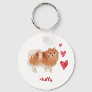 Llavero Nombre personalizado de perro de Pomerania