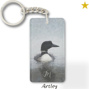 Llavero Nombre personalizado de pintura de pájaros de lomo