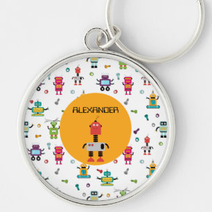 Llavero Nombre personalizado de robots multicoloreados niñ