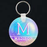 Llavero Nombre personalizado de Sirena Burbuja personaliza<br><div class="desc">Mermaid Nombre personalizado Bubble Keychain personalizado</div>