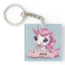 Nombre personalizado de Unicornio, bebé rosa mágic