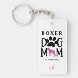 Llavero Nombre personalizado del corazón de Boxer Dog Mom 