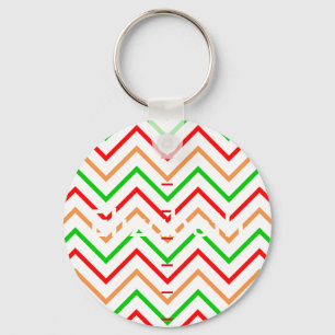 Llavero Nombre personalizado del Naranja verde rojo Chevro