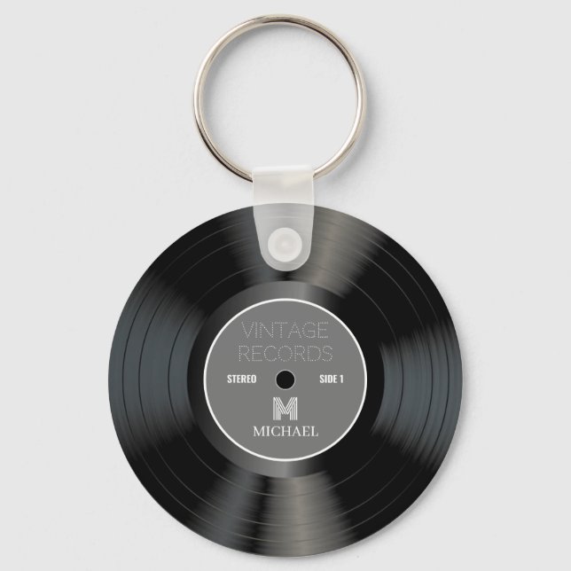 Llavero Nombre personalizado del registro de vintage 80 (Anverso)