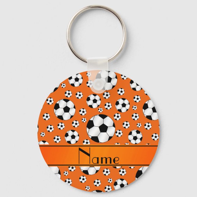 Llavero Nombre personalizado diversión naranja balones de  (Anverso)
