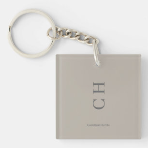 Llavero Nombre personalizado e inicio satinado de Moda des