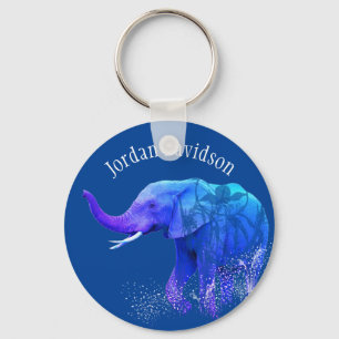 Llavero Nombre personalizado Elefante moderno Arte Digital