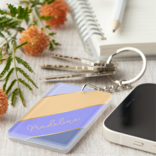 Llavero Nombre personalizado en azul violeta lavanda amari