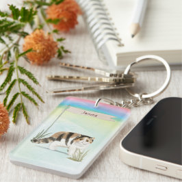 Llavero Nombre personalizado gato exótico de pelo corto ma