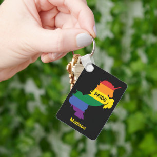 Llavero Nombre personalizado Gay Unicorn